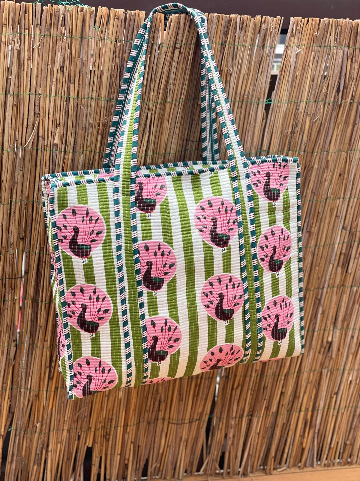 Indiase blokprint luiertas handgemaakt katoen boho tote bag, Opvouwbaar, Verzenden, Nieuw, Schoudertas
