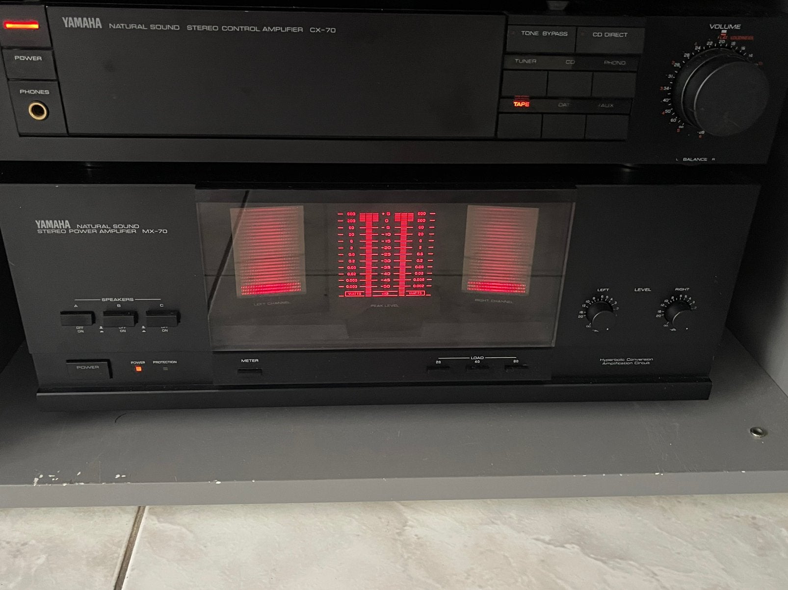 Yamaha CX-70 Stereo Control Amplifier Yamaha MX-70 Stereo, Ophalen, Yamaha, Zo goed als nieuw, 120 watt of meer