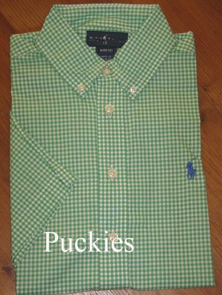 Maat 152/158 Groen geruit Ralph Lauren overhemd s/s NIEUW, Overhemd of Blouse, Nieuw, Ophalen of Verzenden, Jongen