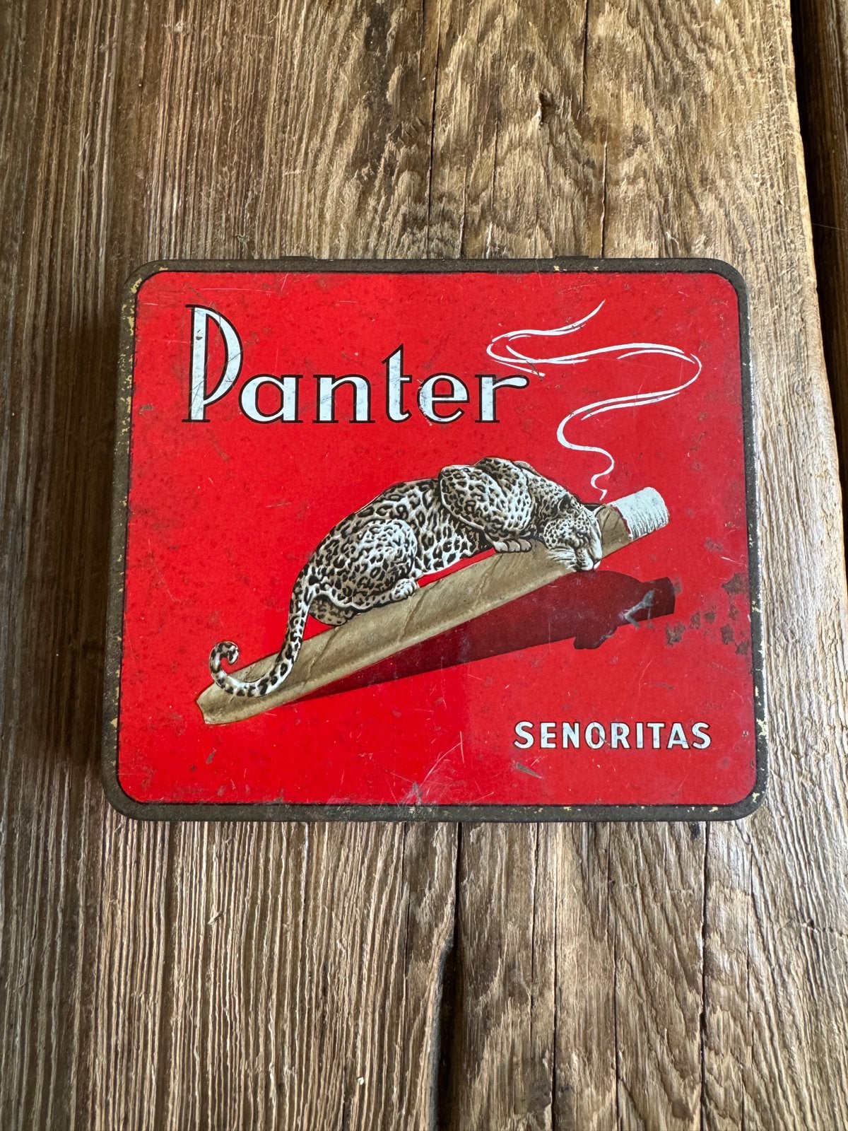 Vintage Panter Senoritas sigarenblikje I, Ophalen of Verzenden, Gebruikt, Overige, Overige merken
