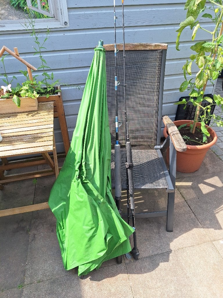 Boothengels en visparaplu, Ophalen, Gebruikt, Werphengel