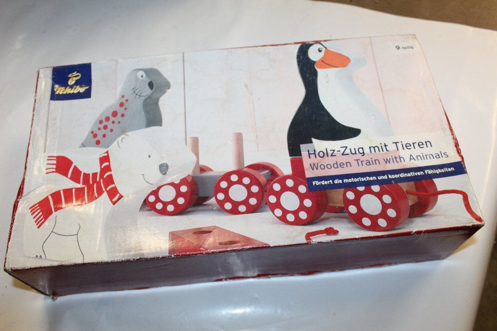 Nieuwe Houten Trein met Dieren - Stimuleert Motoriek, Kinderen en Baby's, Ophalen of Verzenden, Nieuw, Overige typen, Met wieltjes