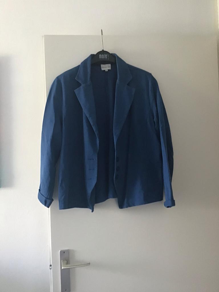Koningsblauw kolbertjasje Trend One - Maat XXL, Kleding | Dames, Blauw, Maat 46/48 (XL) of groter, Ophalen of Verzenden, Jasje