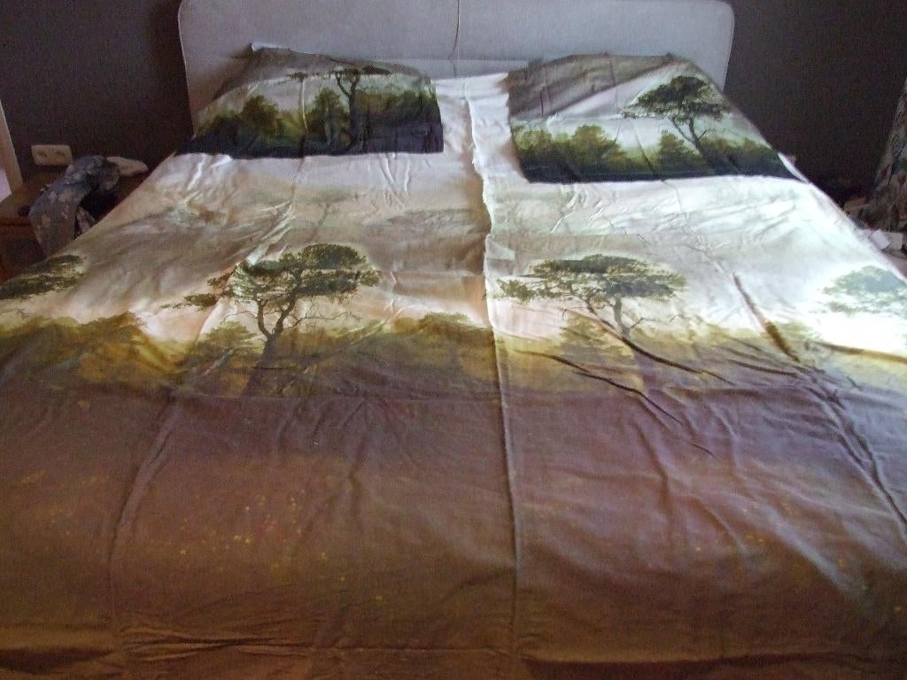 Dekbedovertrek zgan met 2 slopen katoen/satijn, Huis en Inrichting, Slaapkamer | Beddengoed, Zo goed als nieuw, Dekbedovertrek