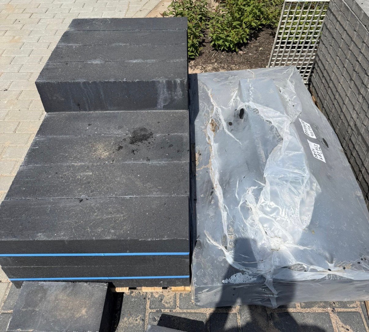 Linea stapelblokken antraciet 15x15x60 29 stuks, Ophalen, Zo goed als nieuw, Overige materialen