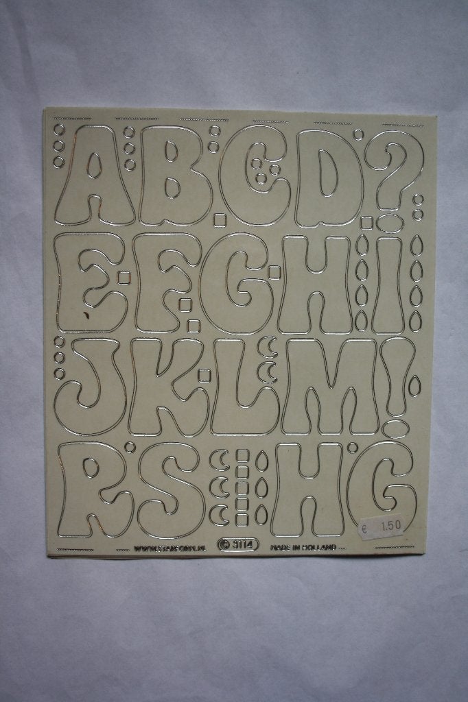 5st. Hoofdletters zilverkleur hoog 5cm siersticker cr.8482d, Ophalen of Verzenden, Nieuw, Overige thema's, Overige typen