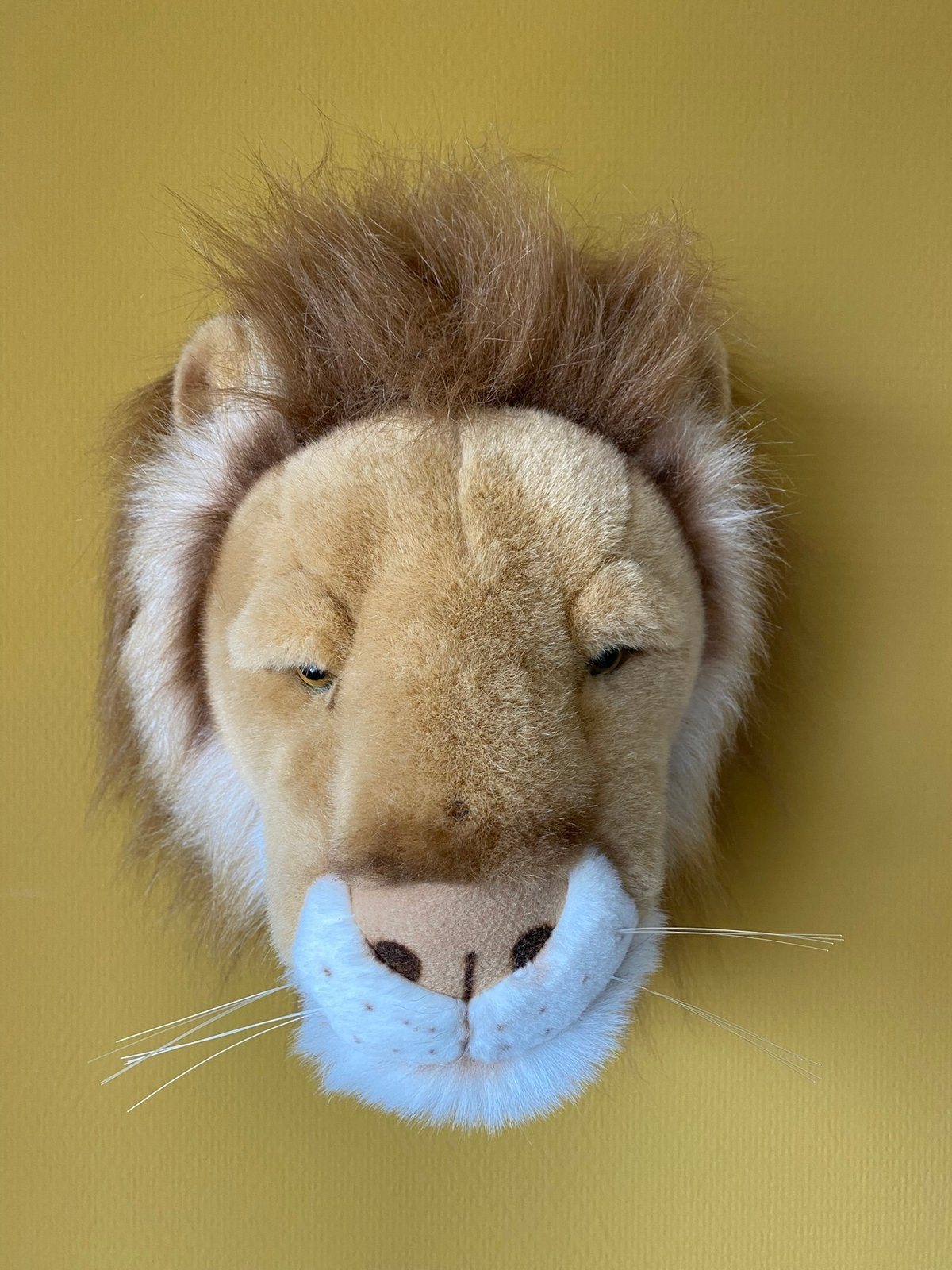 Pluchen dierenkoppen leeuw en tijger, Ophalen, Zo goed als nieuw, Wanddecoratie