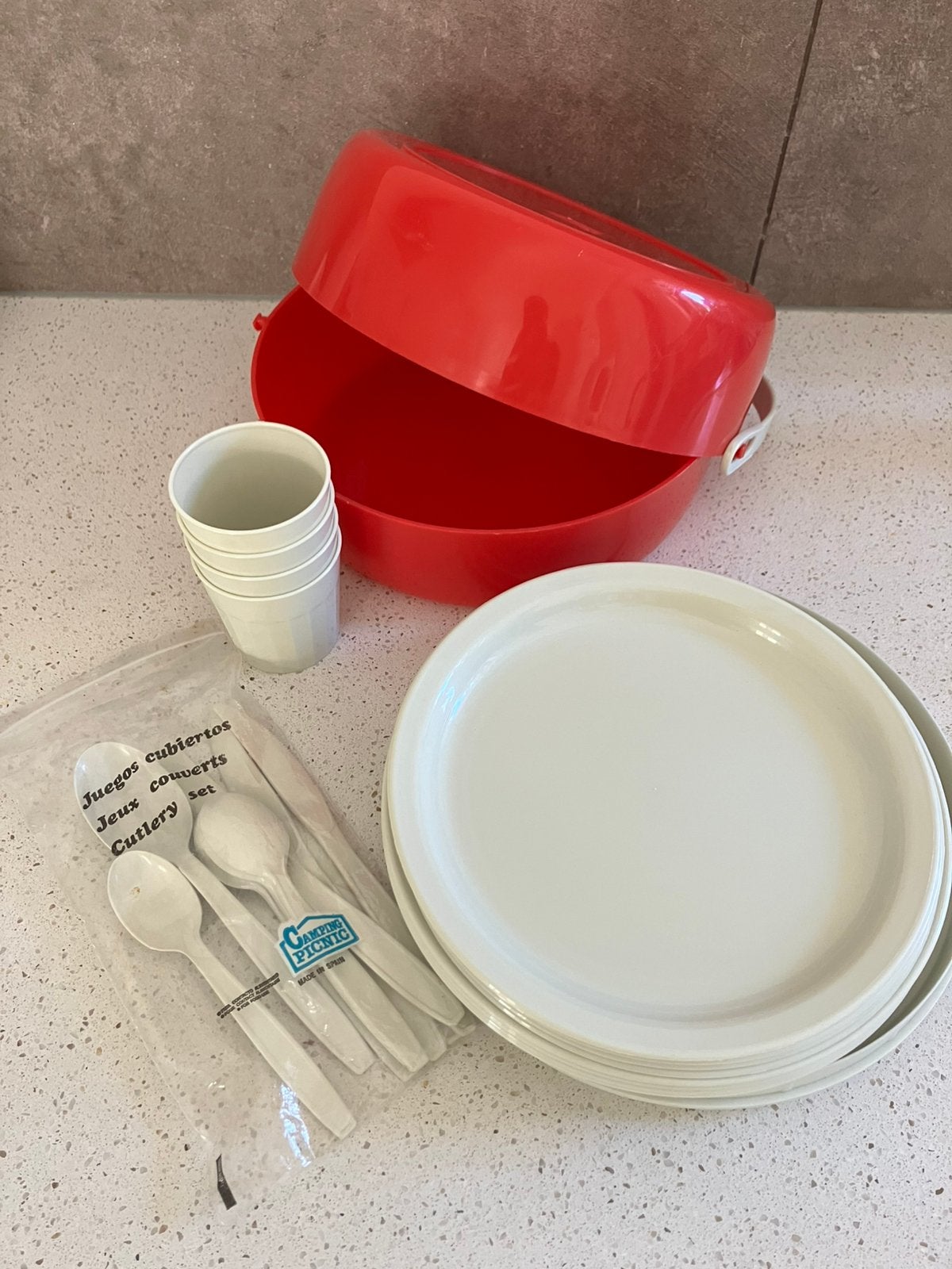 Vintage camping set / picknick servies - z.g.a.n., Ophalen of Verzenden, Zo goed als nieuw