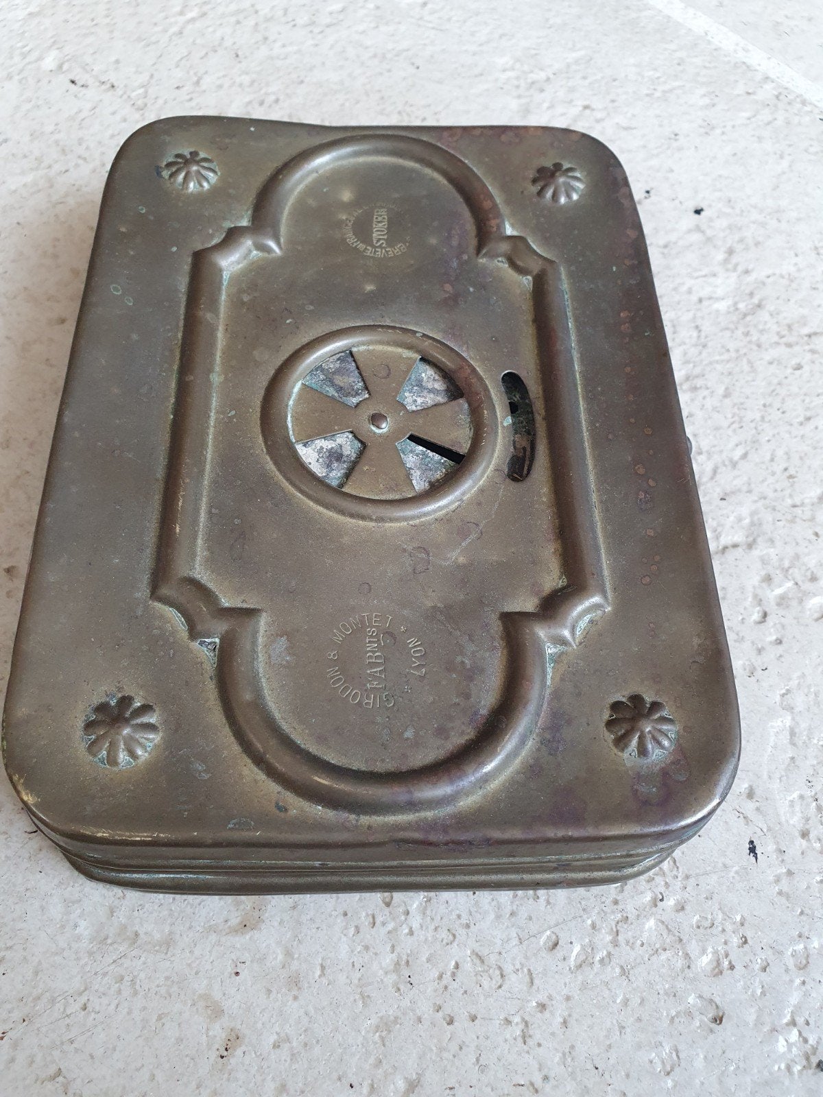 voetenwarmer / stoof Stoker Girodon & Montet Lyon €25, Antiek en Kunst, Ophalen of Verzenden, Koper