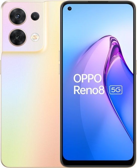 Oppo Reno 8 Goud 256GB Nieuw Met Garantie, Nieuw, Ophalen of Verzenden, Zonder simlock, Zonder abonnement