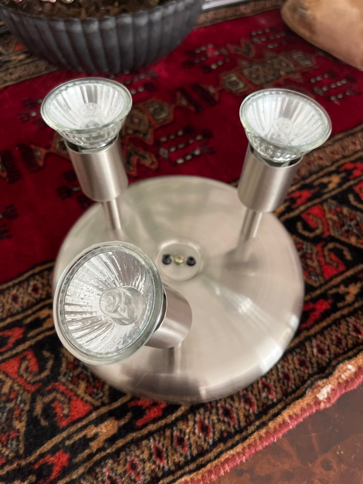 Massive Plafondspot 3x GU10 - Geborsteld Metaal, Overige merken, GU10, Zo goed als nieuw, Zilver