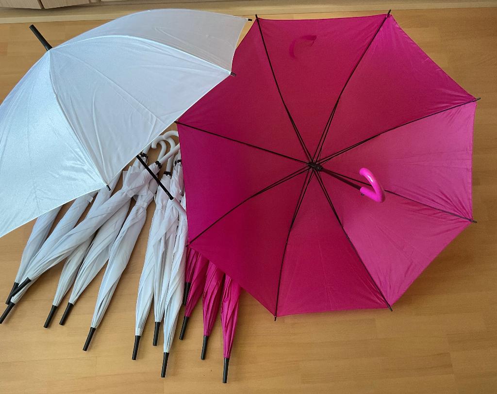Nog 5x roze paraplu parasol voor een bruiloft of feest, Ophalen of Verzenden, Zo goed als nieuw, Versiering, Geboorte of Huwelijk