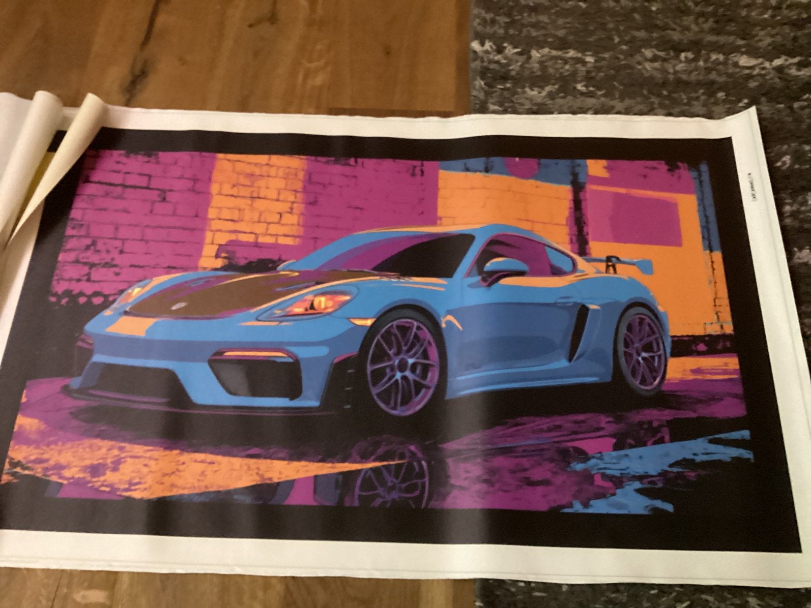 Porche op canvas warhole style 60x80 totaal serie van 4, Ophalen of Verzenden, Nieuw, Sport, Canvas of Doek