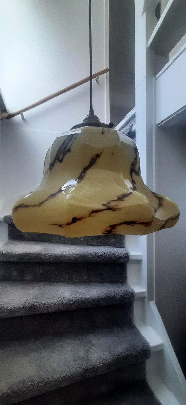 Peill & Putzler Hanglamp - Opaline Glas - Jaren '60/'70, Ophalen
