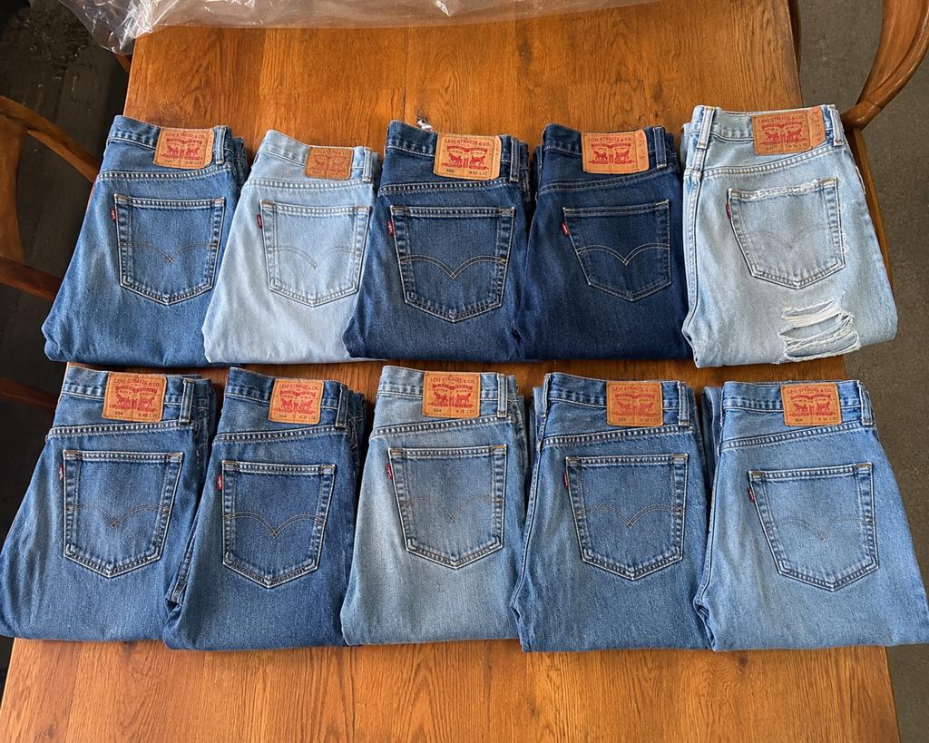 Partij Levi’s Jeans 10 Stuks Vintage & Regular Fits, Ophalen of Verzenden, Gedragen, Blauw