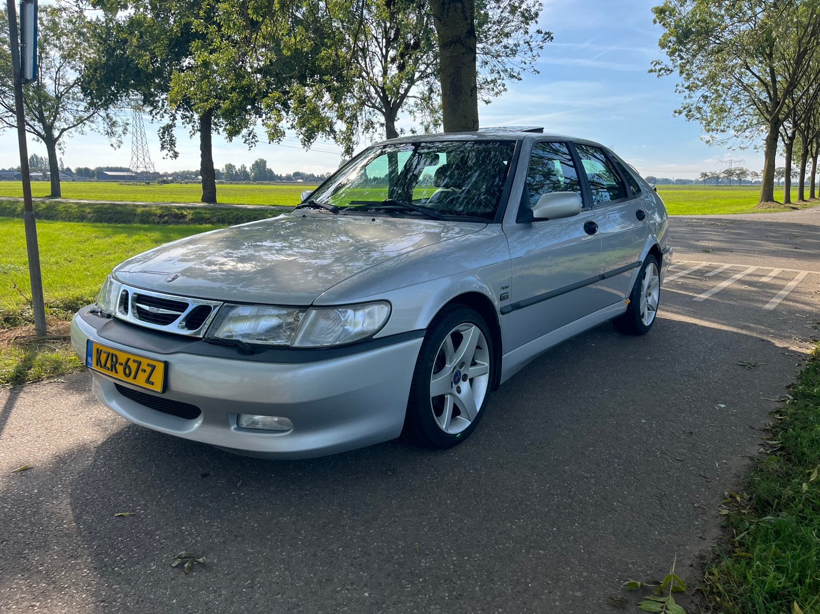 Saab 9-3 Aero 5-deurs|Hirsch|Schuifdak|Grote Beurt|APK 7-27, Dealer onderhouden, Zwart, 4 cilinders, Handgeschakeld