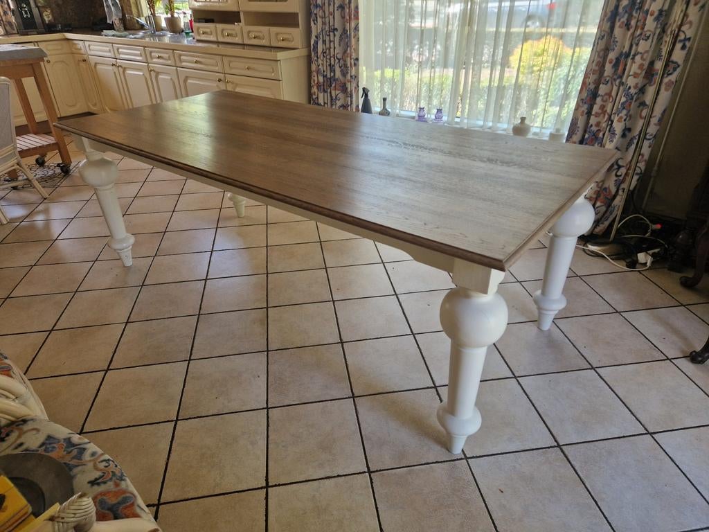 Houten eettafel keukentafel, Ophalen, Gebruikt, 200 cm of meer, 50 tot 100 cm