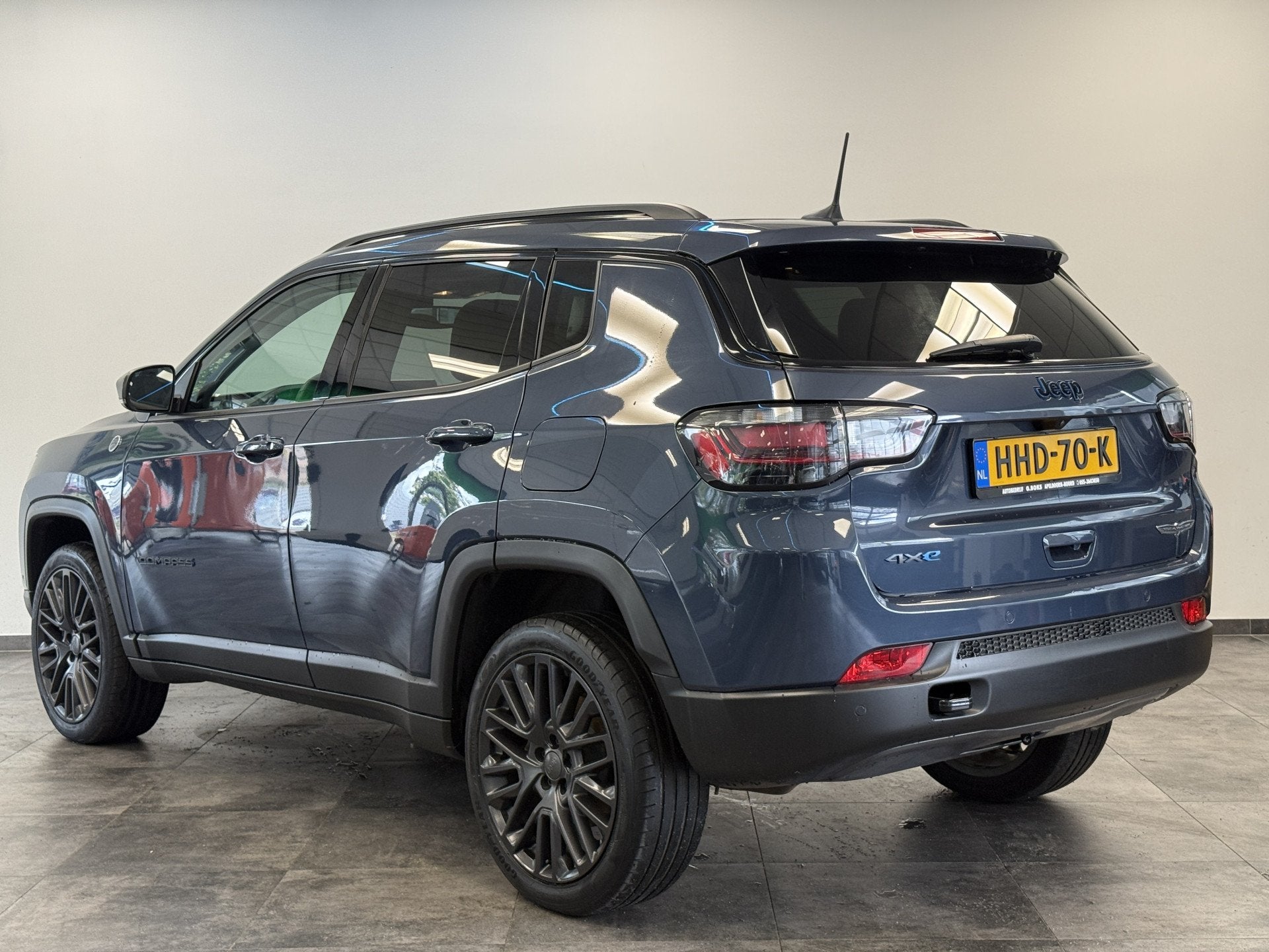 Jeep Compass 4xe 240 Plug-in Hybrid Electric Trailhawk Leder, Auto's, Automaat, 12 maanden, 4 cilinders, Blauw