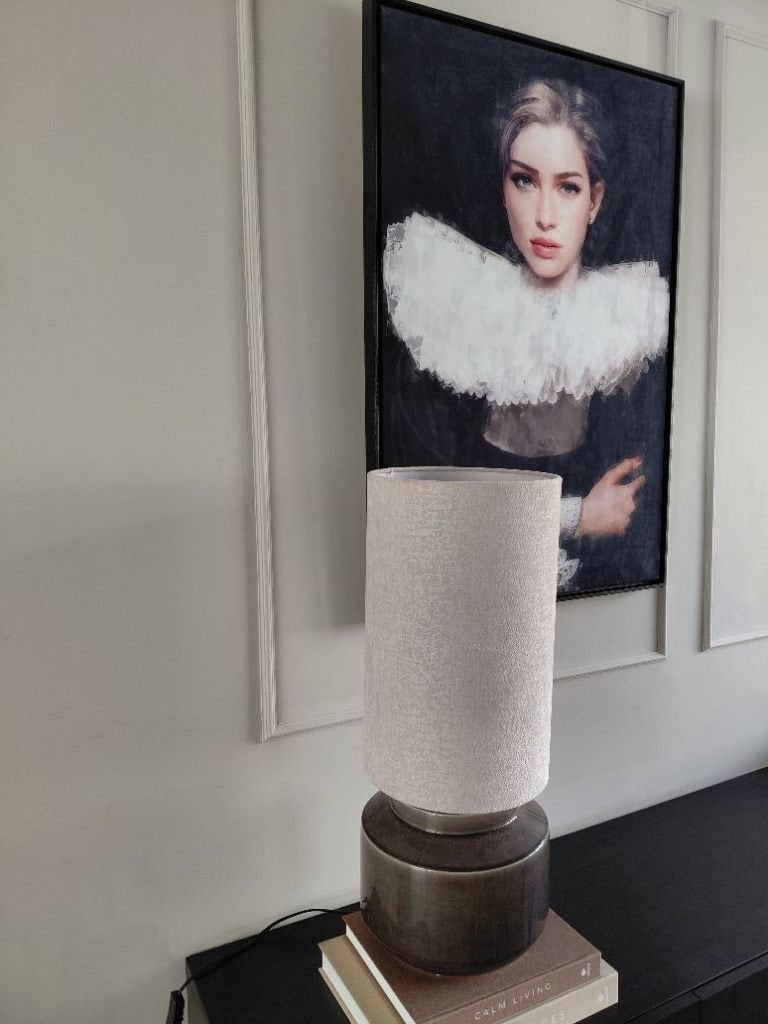 Lifestyle Home Lampenkap LAVONIA Cilinder Ecru 25x25x40 cm, Huis en Inrichting, Lampen | Lampenkappen, 25 cm, Tafellamp, 40 cm