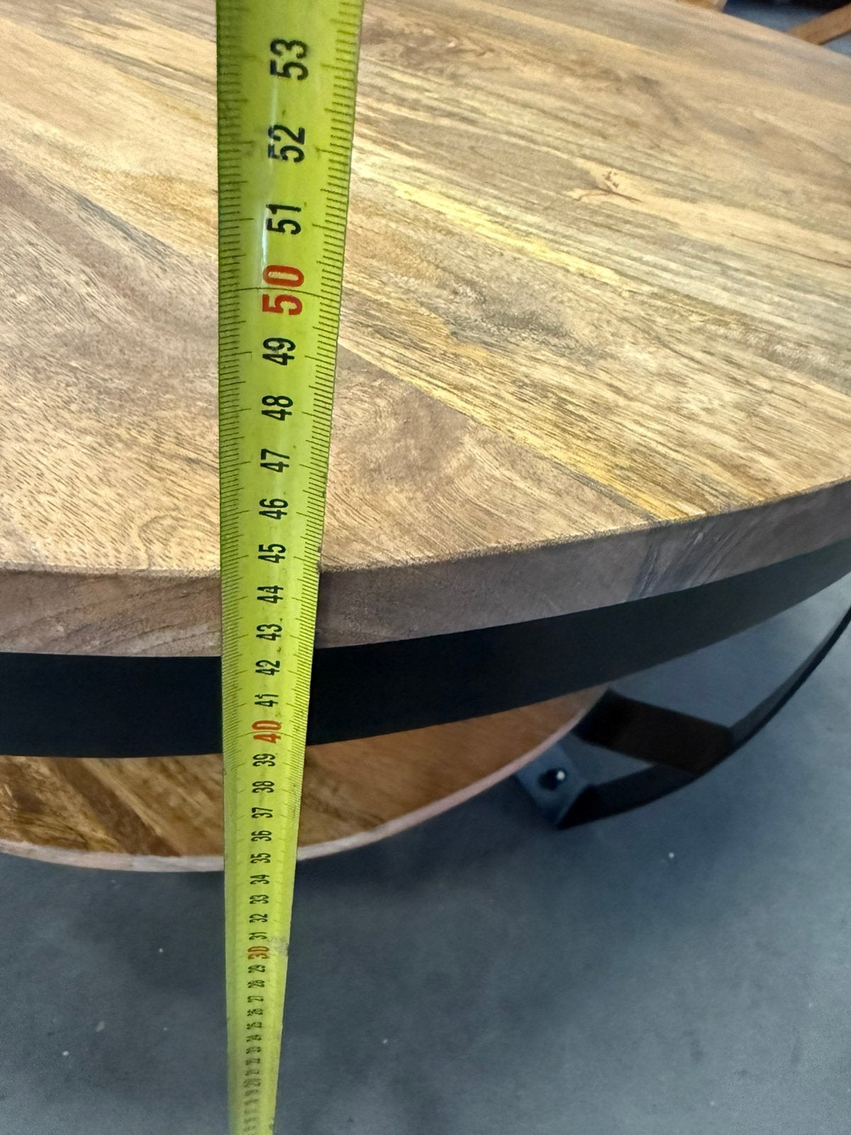 Nieuwe mango houten salon tafel 90 cm doorsnee, Ophalen, Nieuw, Rond, 50 tot 100 cm