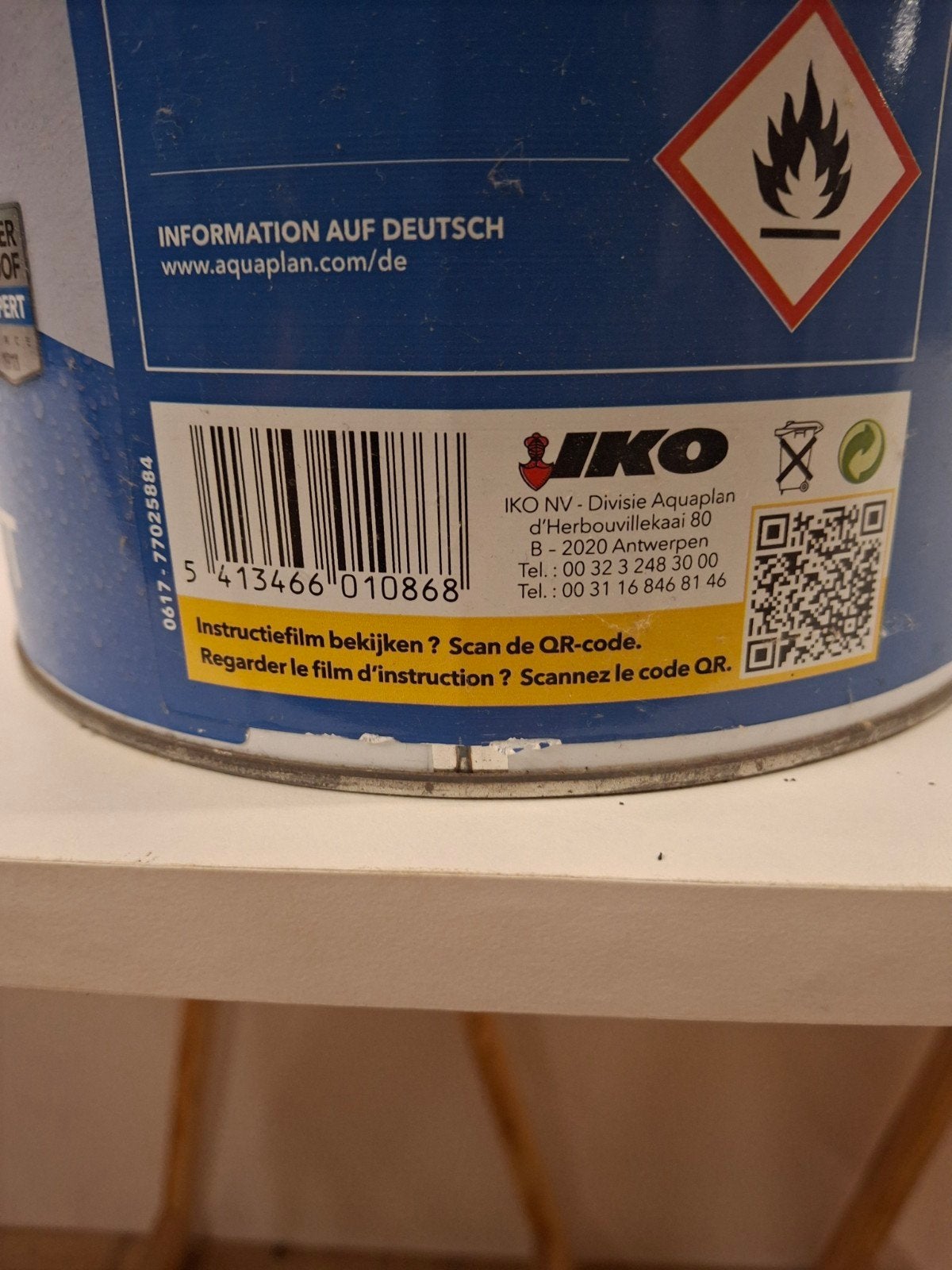 Aquaplan Lek-Dicht Universele Waterdichte Dakbedekking 4L, Info@aquaplan.com, IKO NV - Divisie Aquaplan, Nieuw, Ophalen of Verzenden