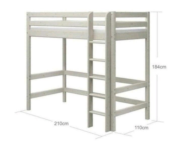 Flexa hoogslaper white wash, Gebruikt, Eenpersoons, Ophalen of Verzenden, 90 cm