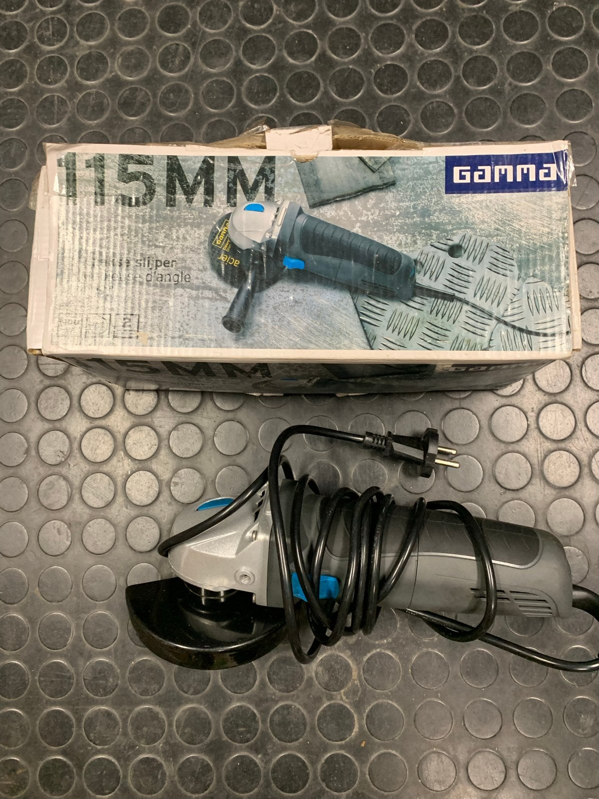 Gamma Haakse Slijper 115mm, Ophalen of Verzenden, Gebruikt, Minder dan 700 watt, Haakse handslijpmachine