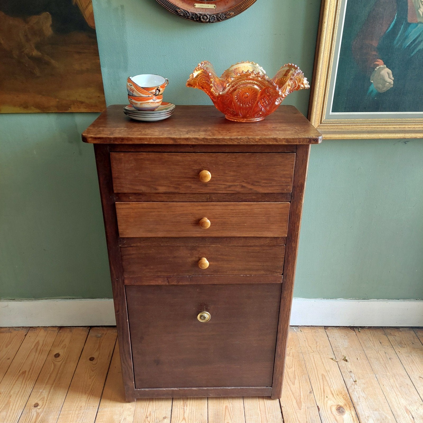Lucky Vintage antiek Frans kastje ladekastje, Ophalen, Gebruikt, ., Eikenhout