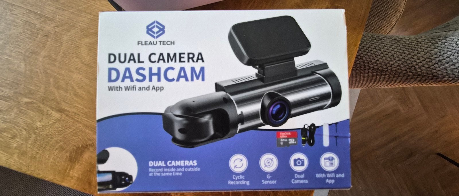 Fleau Tech Dual Camera Dashcam met Wifi en App, Ophalen of Verzenden, Nieuw