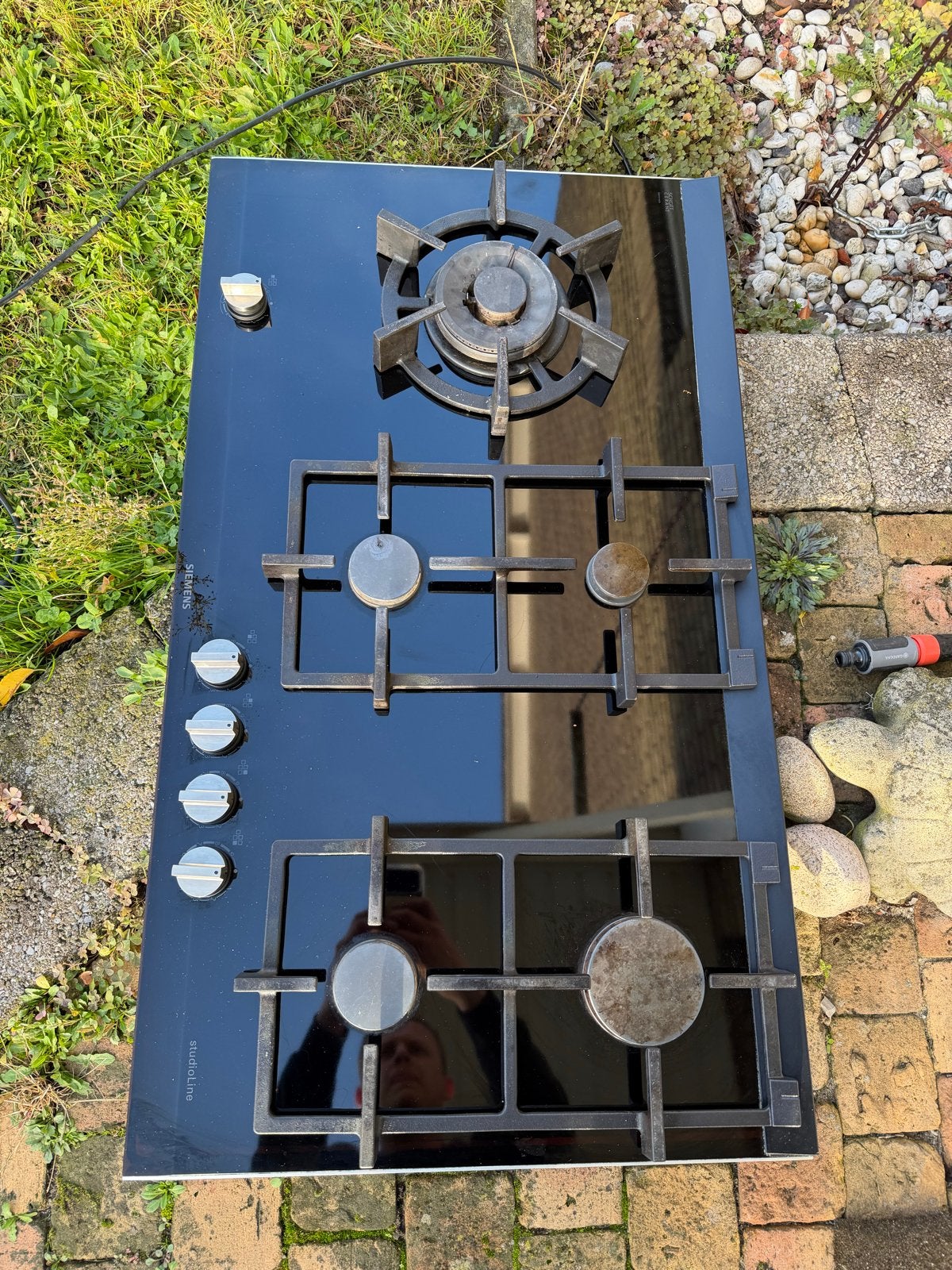 Siemens Gas op Glas Kookplaat - Uitsparing 85x49cm, Witgoed en Apparatuur, Gebruikt, Inbouw, Gas, 4 kookzones