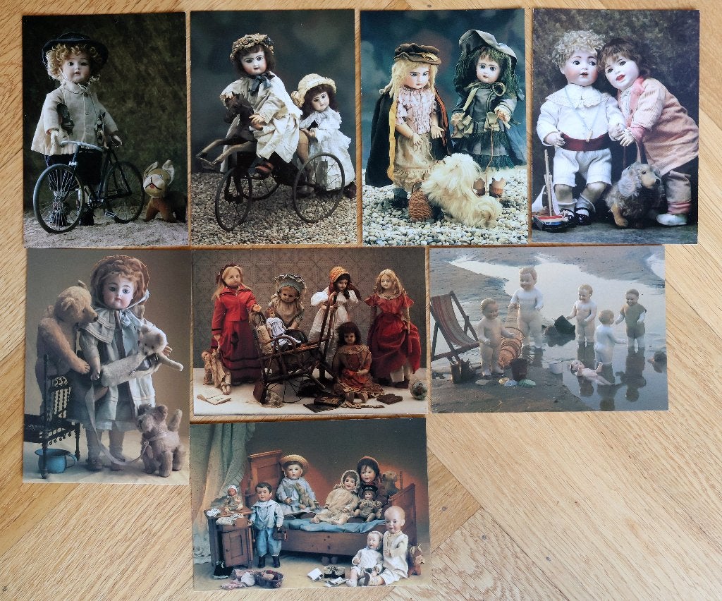 8 ansichtkaarten van antieke poppen., Verzamelen, Ophalen of Verzenden, Nieuw, Overige typen