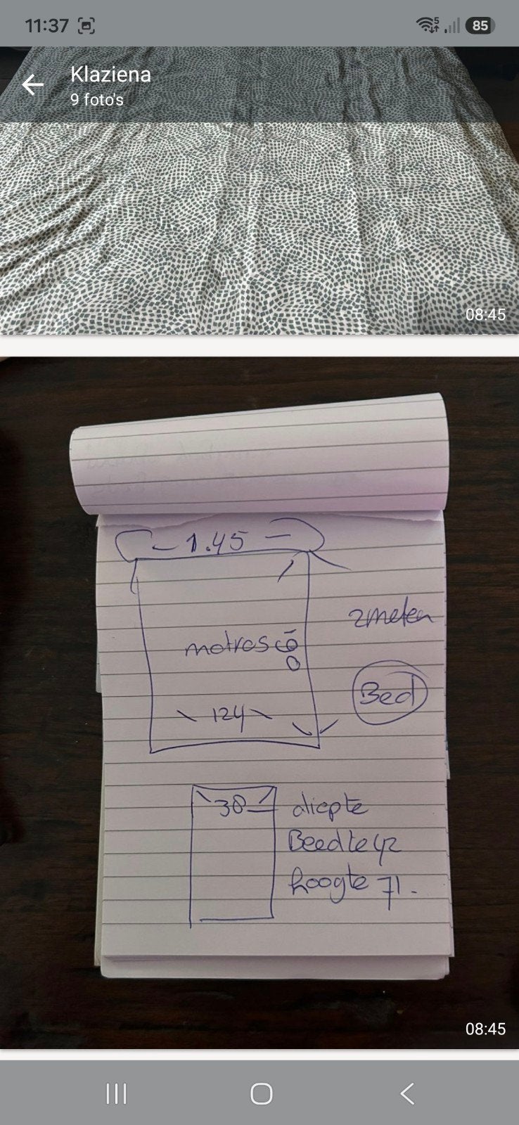 antiek bed en 2 nachtkastjes, Ophalen