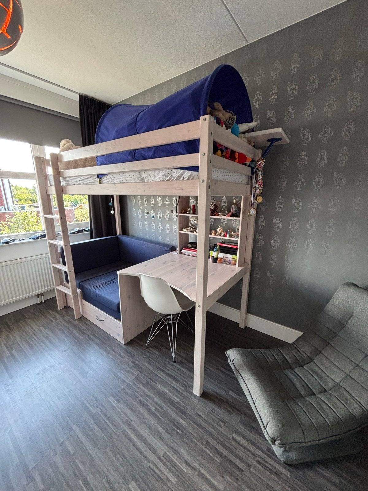 Thuka hoogslaper compleet met kast en dressoir, Ophalen, Eenpersoons, 90 cm, Hoogslaper