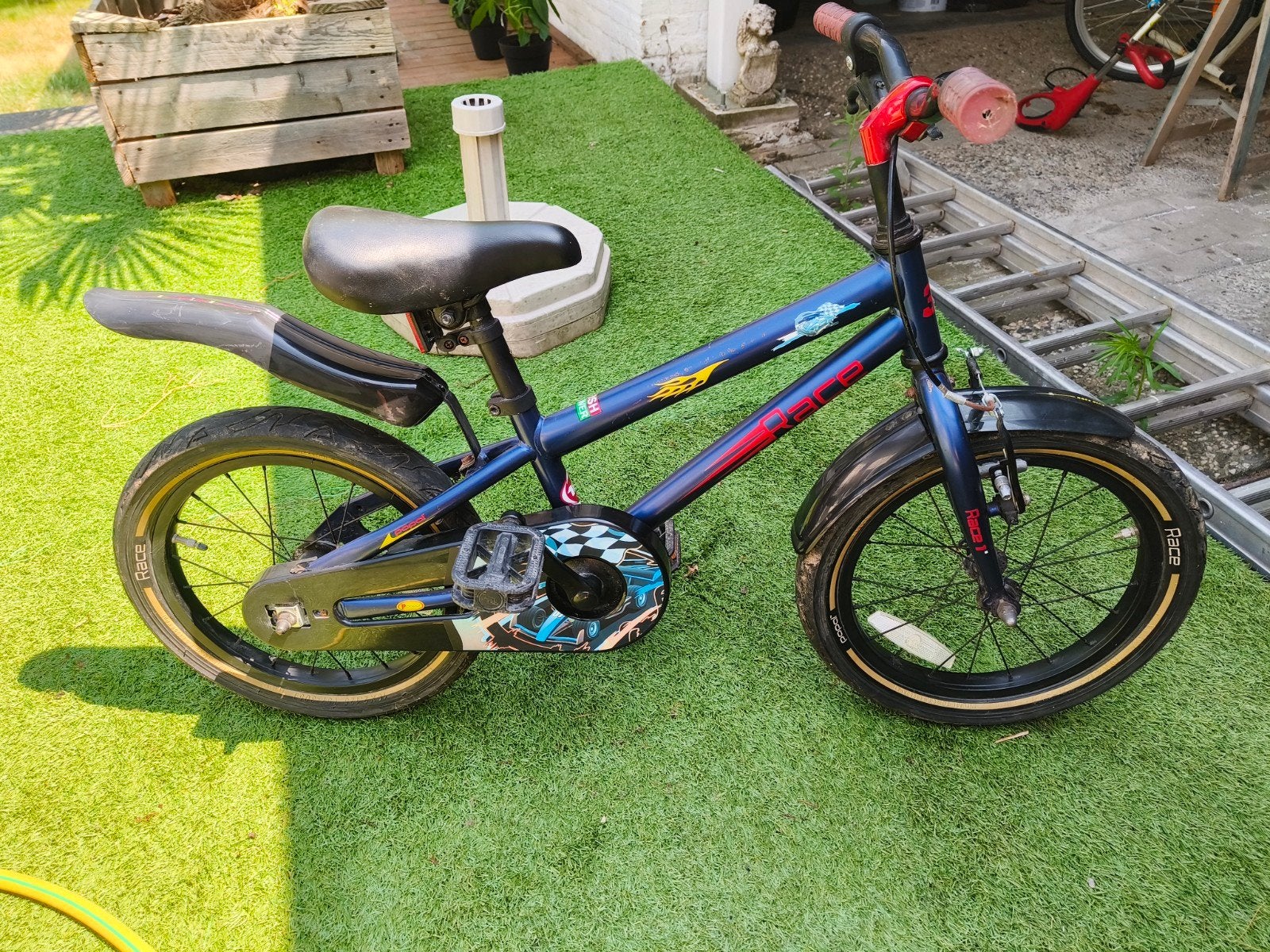 Kinderfiets 16inch Max Verstappen stijl nr 33, Ophalen, Gebruikt, 16 tot 20 inch