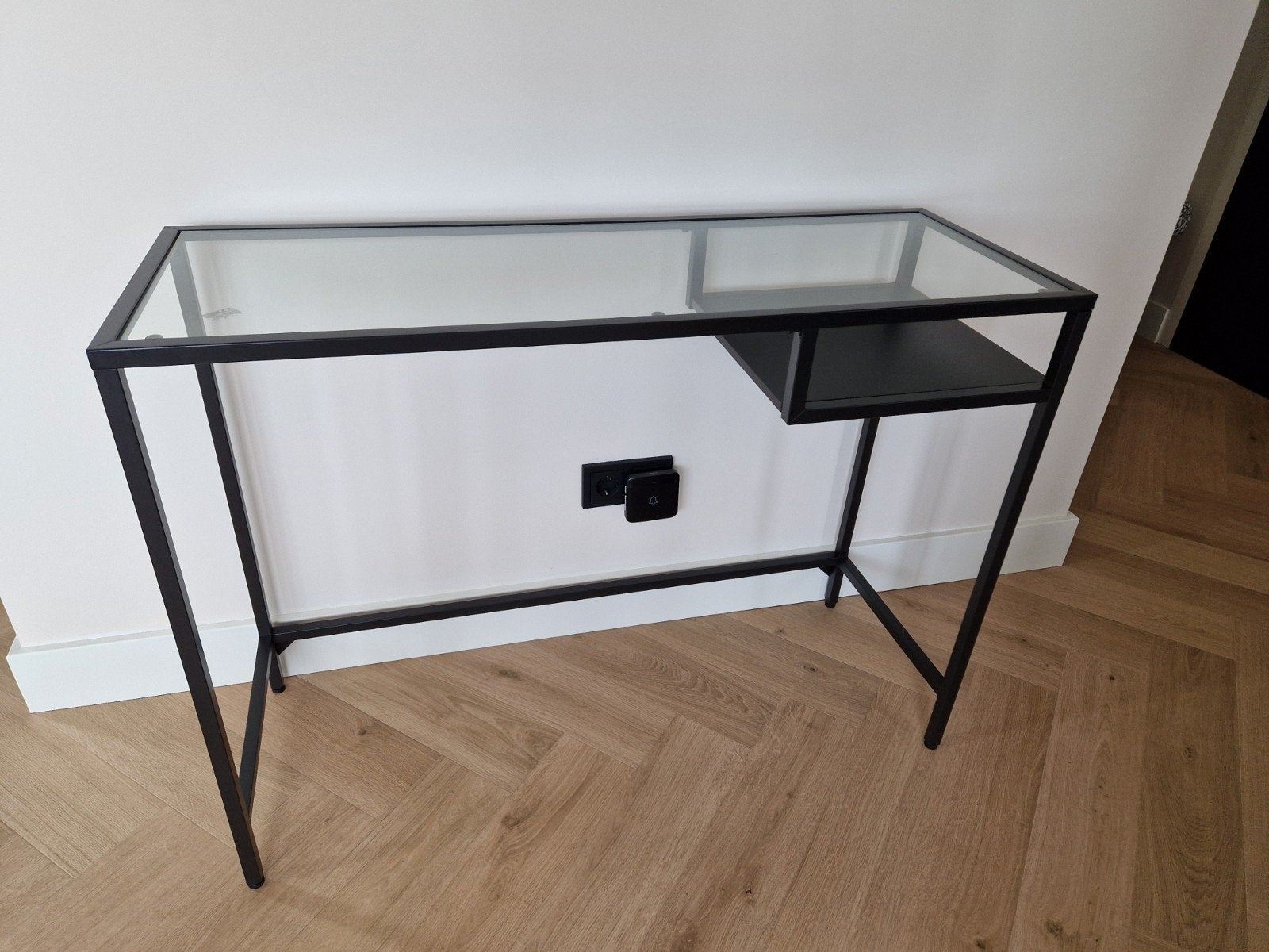 IKEA VITTSJO Laptoptafel met Glas en Plateau, Ophalen of Verzenden, Rechthoekig, 75 cm of meer, 60 cm of meer