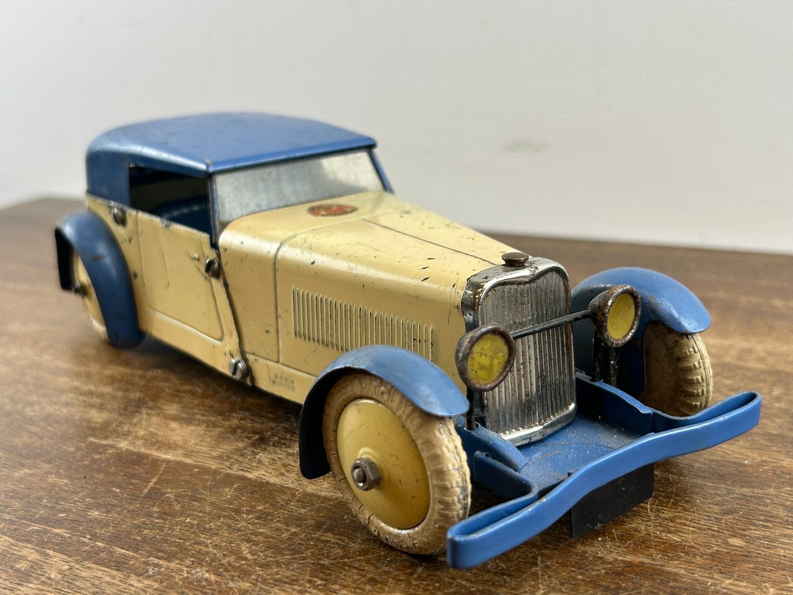 Antieke Meccano Constructor 1 Auto Klein Blauw met Wit, Antiek en Kunst, Ophalen of Verzenden