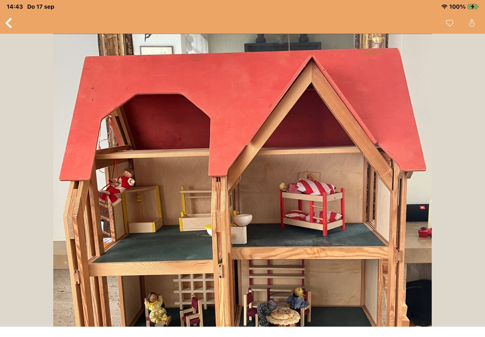 Prachtig Selecta Poppenhuis met Meubels -, Kinderen en Baby's, Ophalen of Verzenden, Zo goed als nieuw, Poppenhuis