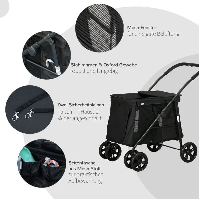 hondenbuggy hondenkar zwart, Ophalen of Verzenden, Nieuw, Hondenbuggy