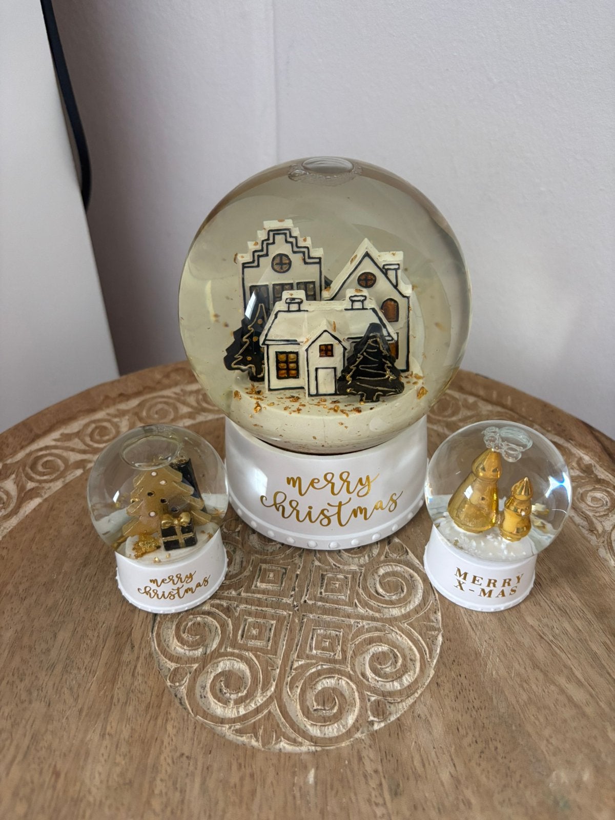 Riviera maison snowglobes set, Ophalen of Verzenden, Zo goed als nieuw