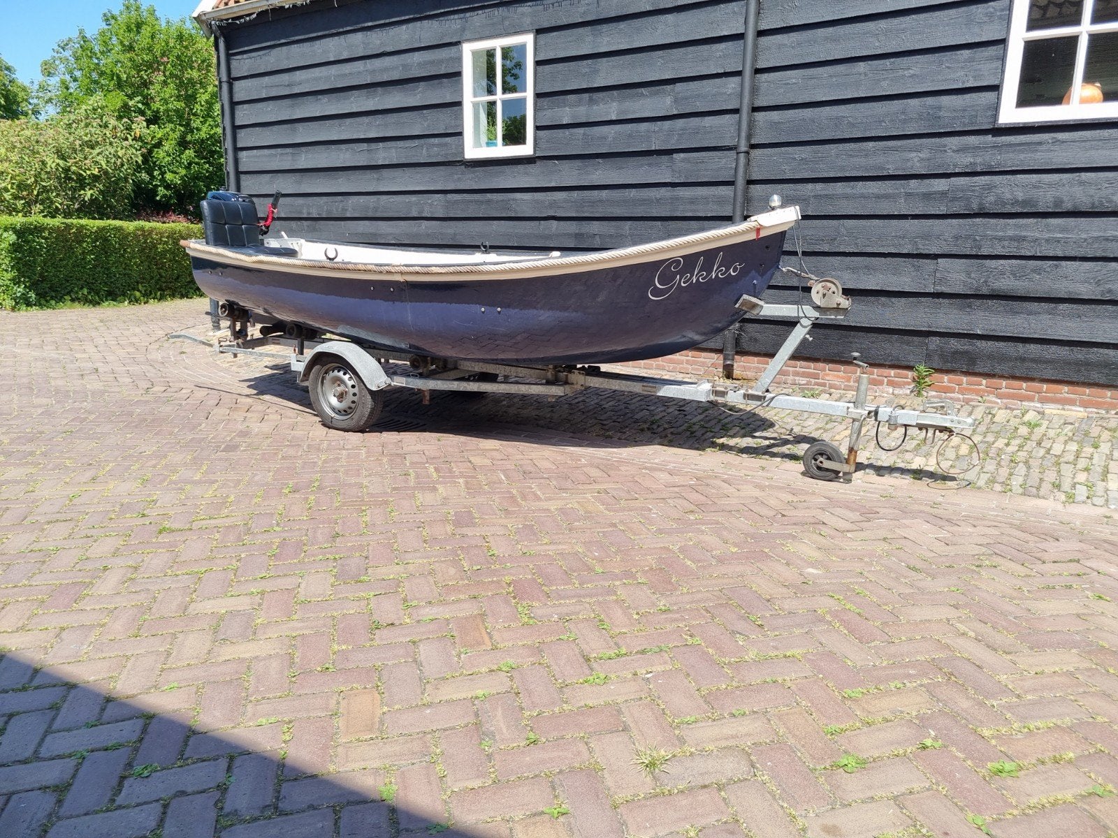 Vlet Sloep met Suzuki Buitenboordmotor, Watersport en Boten, Sloepen, Ophalen, Gebruikt, Vlet, Buitenboordmotor