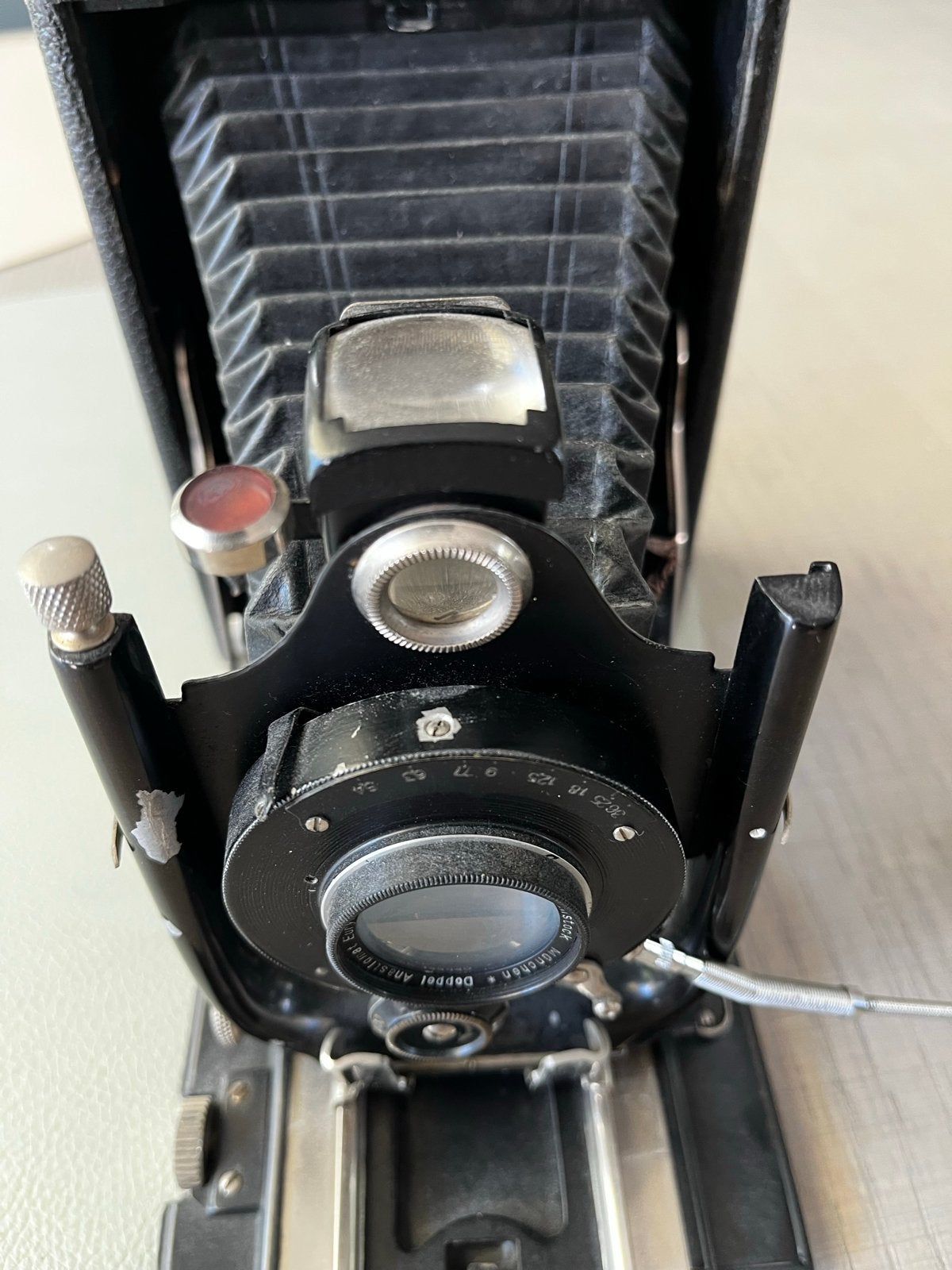 Antieke opvouwbare balgcamera - Vintage verzamelobject, Ophalen, Gebruikt, Overige Merken