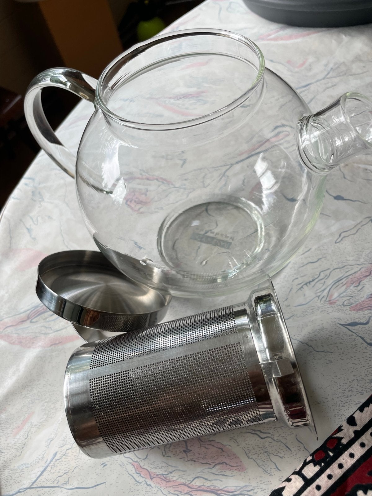 Randwyck Glazen Theepot met RVS Zeef - Zo goed als nieuw, Huis en Inrichting, Keuken | Keukenbenodigdheden, Theepot/fluitketel