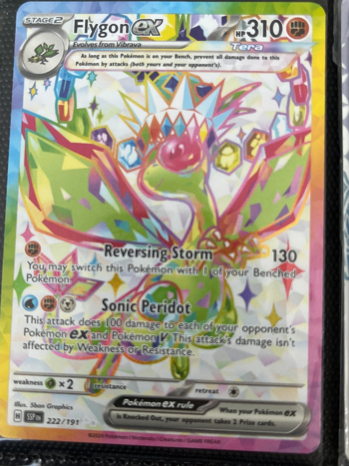 Flygon ex Tera Pokémon Kaart 222/191 - Zo goed als nieuw, Ophalen of Verzenden, Zo goed als nieuw, Losse kaart, Foil