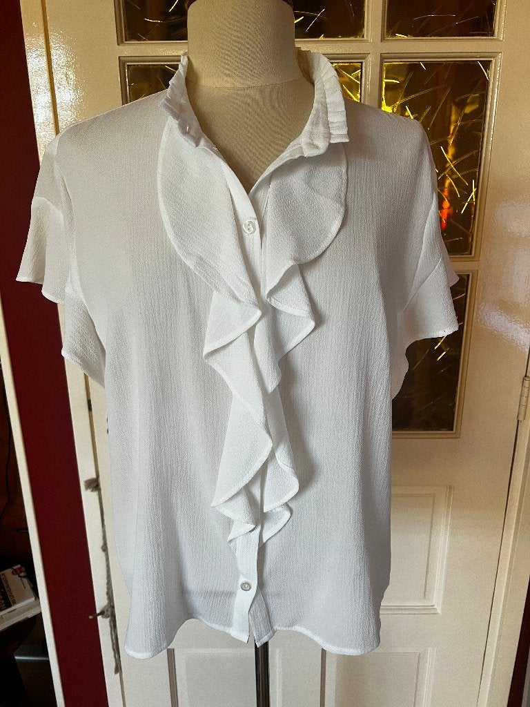 witte blouse, Ophalen, Zo goed als nieuw, Maat 38/40 (M), Wit