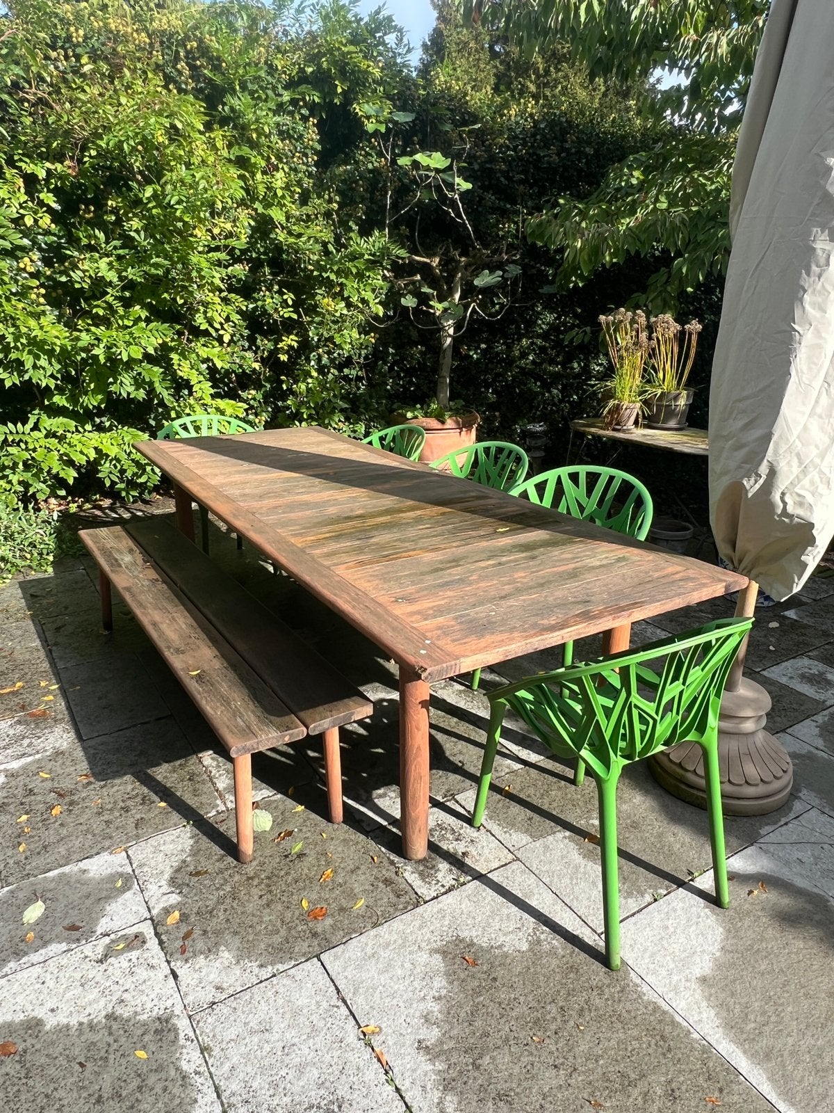Dedon Tibbo tafel + bank Barber & Orgerby, Ophalen, Gebruikt, 8 zitplaatsen, Hout
