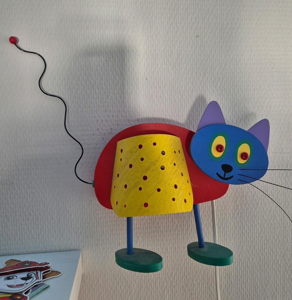 Leuke kattenlamp voor de kinderkamer, Verzenden, Gebruikt, Speels, kleurrijk, kinderlijk