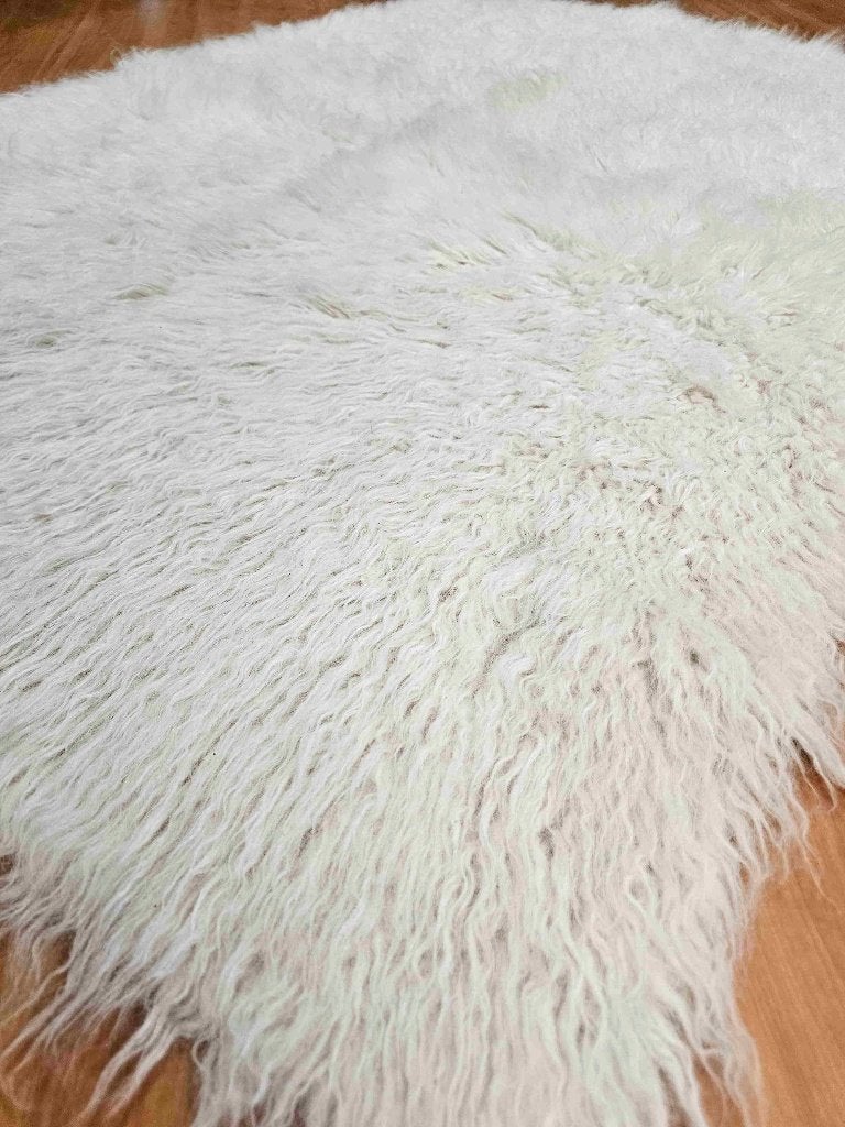 Wollen Flokati Kleed 140/100 cm, Gebruikt, Wit, Etten-Leur, DJT@dejuistetoon.eu