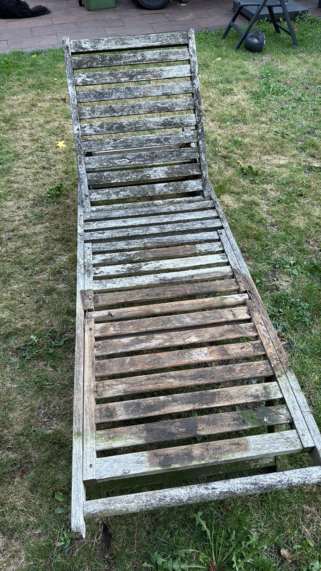 Teak houten ligbed strandbed tuinbank, Tuin en Terras, Ophalen, Gebruikt, Teakhout