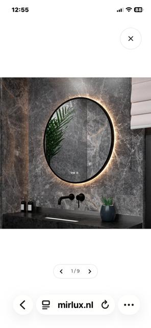 Luxe ronde badkamerspiegel, Huis en Inrichting, Badkamer | Badkamermeubels, Overige typen, Nieuw, Minder dan 25 cm, Minder dan 100 cm