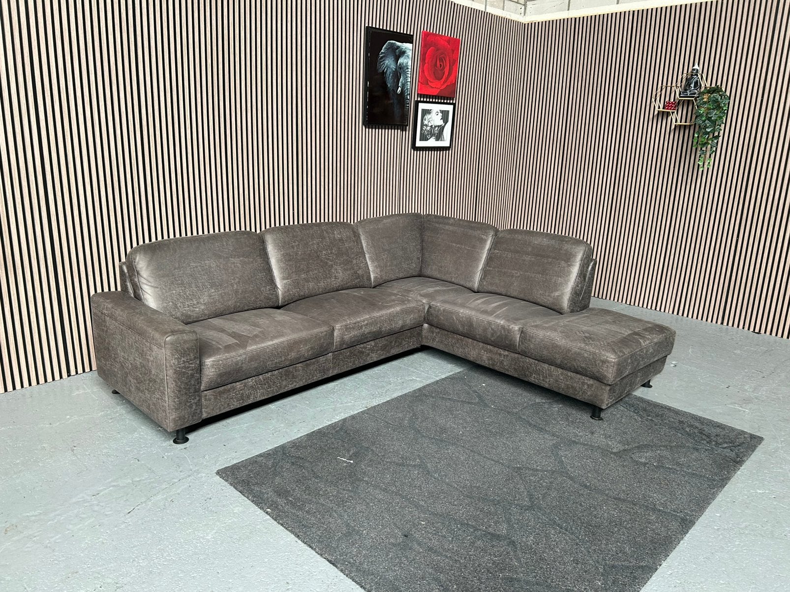 GRATIS LEVERING Hoekbank Antraciet 265X225 GEREINIGD, 250 tot 300 cm, Hoekbank, Ophalen of Verzenden, Zo goed als nieuw